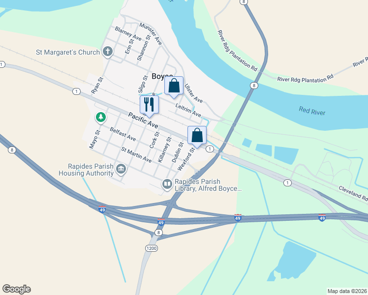 map of restaurants, bars, coffee shops, grocery stores, and more near 701-767 Haywood B. Joiner Street in Boyce