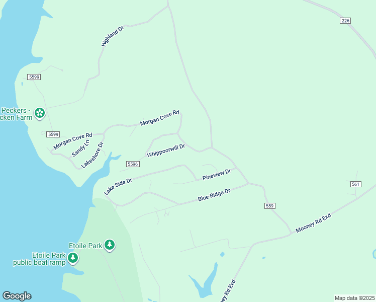 map of restaurants, bars, coffee shops, grocery stores, and more near 830 County Road 559 in Etoile