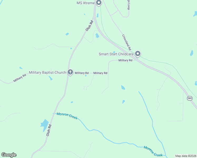 map of restaurants, bars, coffee shops, grocery stores, and more near 451 Military Road in Sumrall