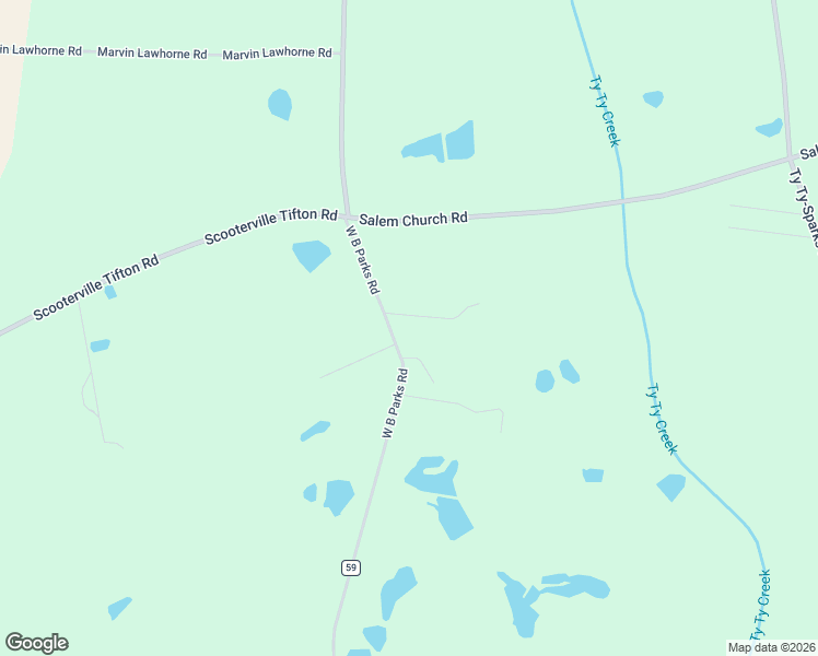 map of restaurants, bars, coffee shops, grocery stores, and more near 1215 West B Parks Road in Omega