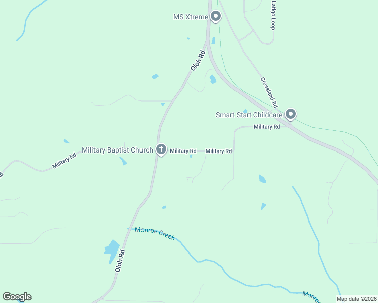 map of restaurants, bars, coffee shops, grocery stores, and more near 407 Military Road in Sumrall