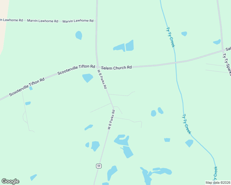 map of restaurants, bars, coffee shops, grocery stores, and more near 1215 West B Parks Road in Omega