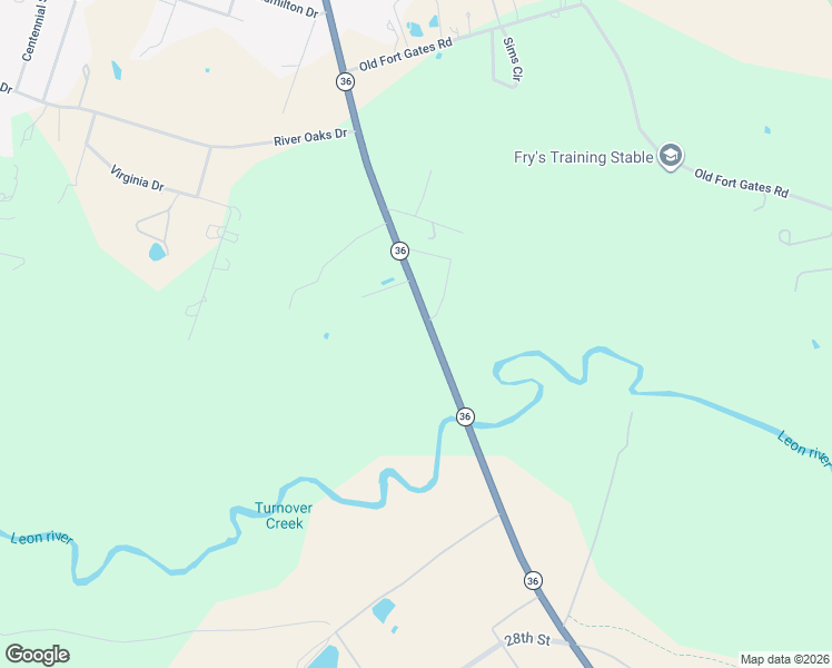 map of restaurants, bars, coffee shops, grocery stores, and more near 4812 Texas 36 in Gatesville