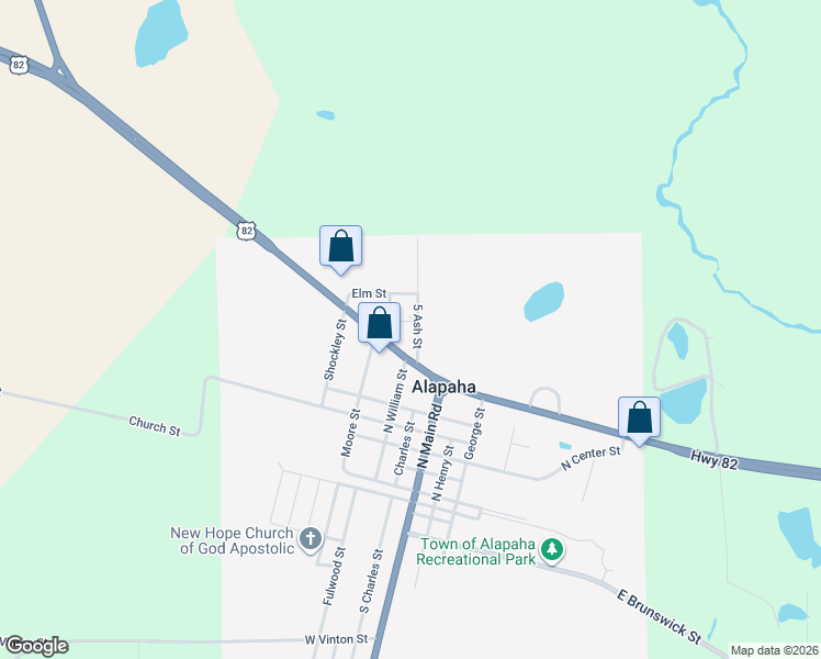 map of restaurants, bars, coffee shops, grocery stores, and more near 55 Fletcher Street in Alapaha