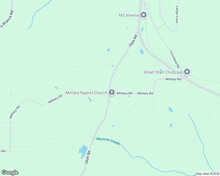 map of restaurants, bars, coffee shops, grocery stores, and more near 1512 Oloh Road in Sumrall