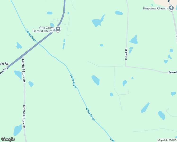 map of restaurants, bars, coffee shops, grocery stores, and more near 65 Riverview Way in Tifton