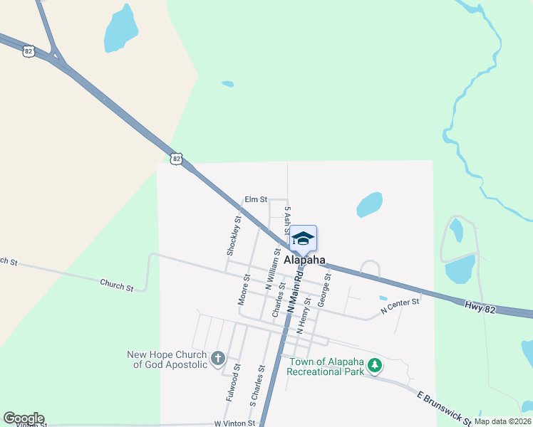 map of restaurants, bars, coffee shops, grocery stores, and more near 55 Fletcher Street in Alapaha
