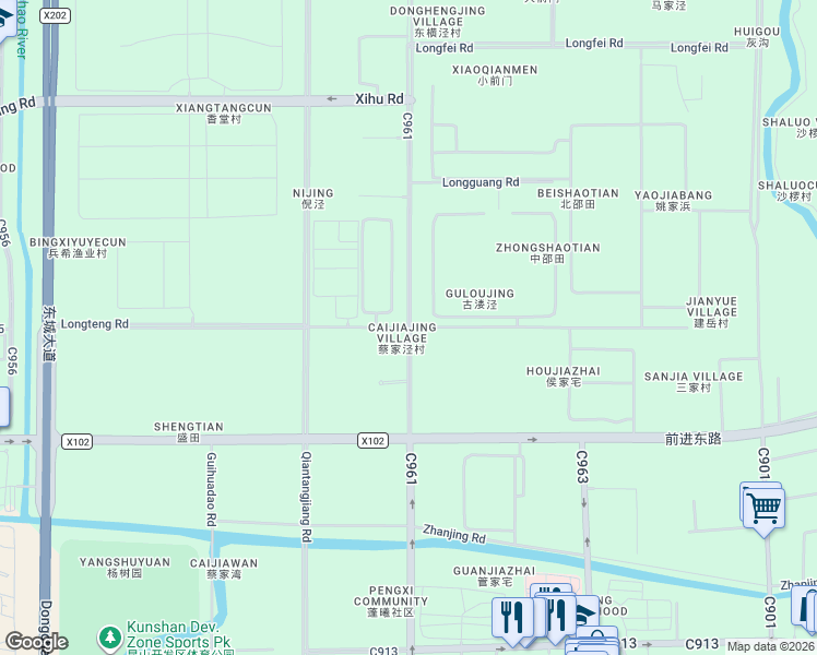 map of restaurants, bars, coffee shops, grocery stores, and more near Fu Chun Jiang Lu in Su Zhou Shi