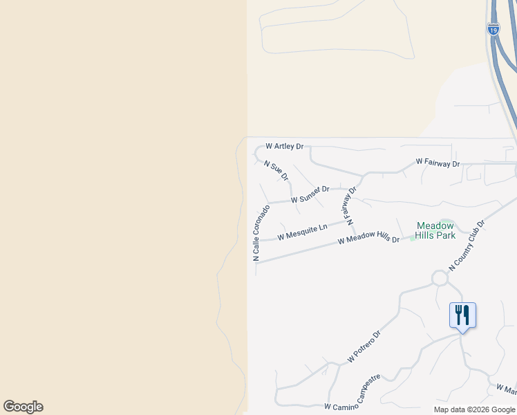 map of restaurants, bars, coffee shops, grocery stores, and more near 3115 North Calle Coronado in Nogales