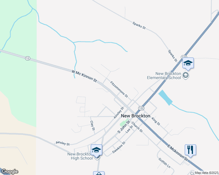 map of restaurants, bars, coffee shops, grocery stores, and more near 318 West Mc Kinnon Street in New Brockton