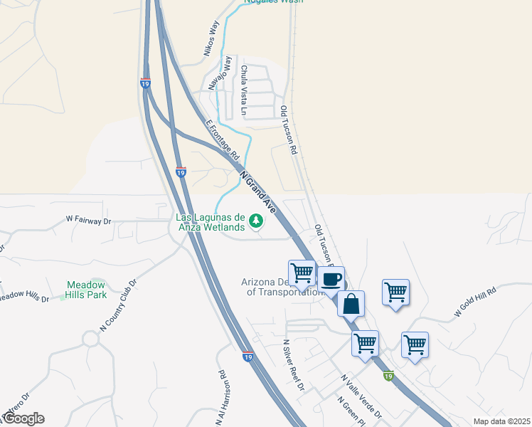 map of restaurants, bars, coffee shops, grocery stores, and more near 3241 North Grand Avenue in Nogales