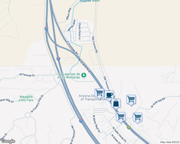 map of restaurants, bars, coffee shops, grocery stores, and more near 3241 North Grand Avenue in Nogales
