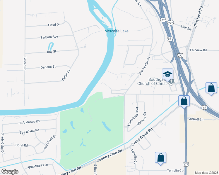 map of restaurants, bars, coffee shops, grocery stores, and more near 1738 La Villa Circle North in San Angelo