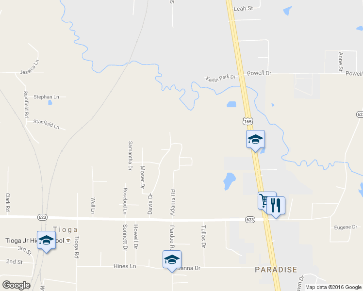 map of restaurants, bars, coffee shops, grocery stores, and more near 5129 Davis Drive in Ball