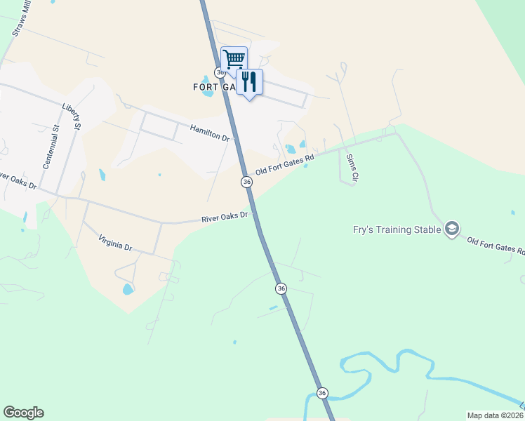 map of restaurants, bars, coffee shops, grocery stores, and more near 4505 Texas 36 in Gatesville