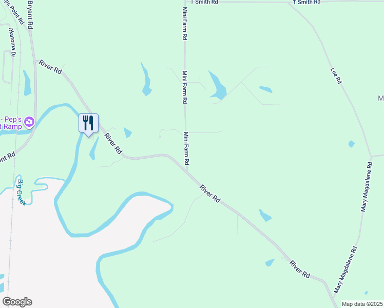 map of restaurants, bars, coffee shops, grocery stores, and more near 18 Mini Farm Road in Hattiesburg