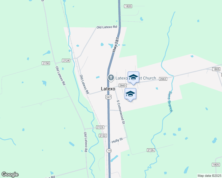 map of restaurants, bars, coffee shops, grocery stores, and more near in Latexo