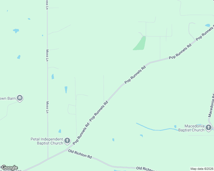 map of restaurants, bars, coffee shops, grocery stores, and more near 53 J Runnels Road in Petal