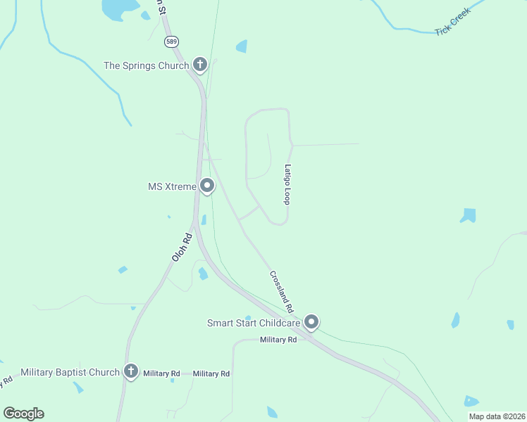 map of restaurants, bars, coffee shops, grocery stores, and more near 181 Latigo Loop in Sumrall