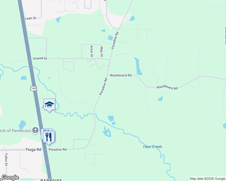 map of restaurants, bars, coffee shops, grocery stores, and more near 630 Paradise Road in Ball