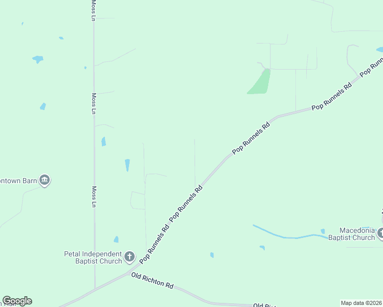 map of restaurants, bars, coffee shops, grocery stores, and more near 53 J Runnels Road in Petal