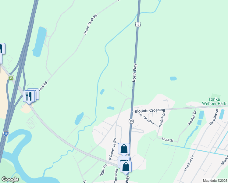 map of restaurants, bars, coffee shops, grocery stores, and more near 1165 Oak Street in Darien