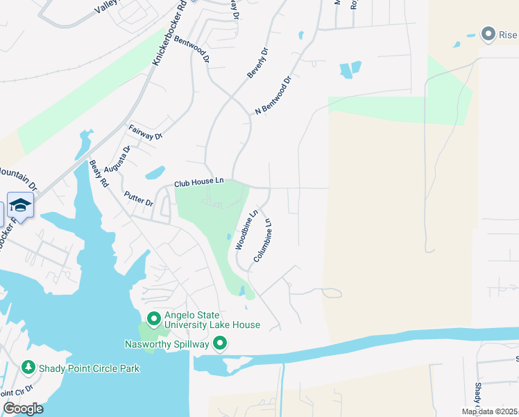 map of restaurants, bars, coffee shops, grocery stores, and more near 5510 Woodbine Lane in San Angelo