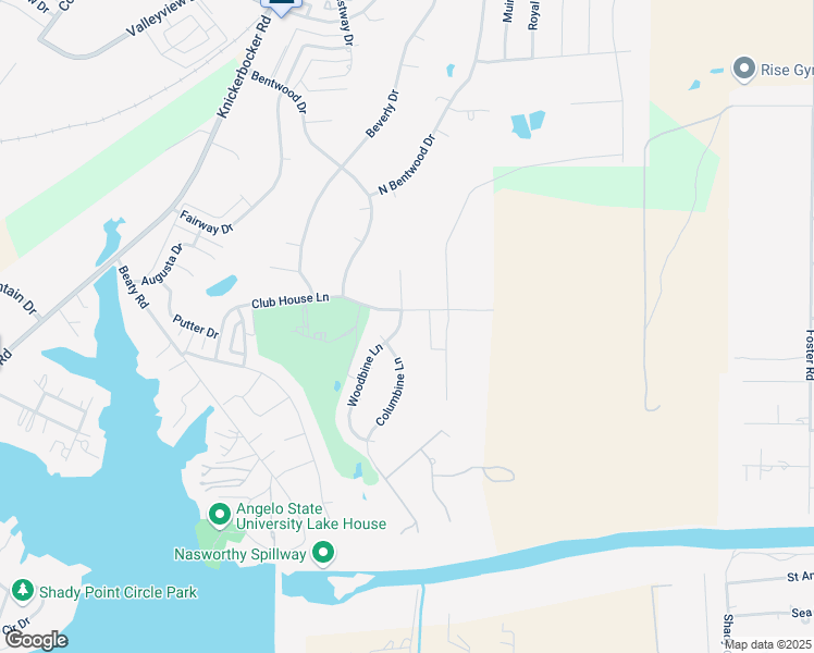 map of restaurants, bars, coffee shops, grocery stores, and more near 5510 Woodbine Lane in San Angelo
