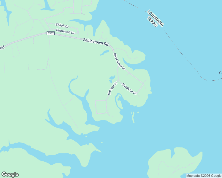 map of restaurants, bars, coffee shops, grocery stores, and more near Sun Set Drive in Sabine County