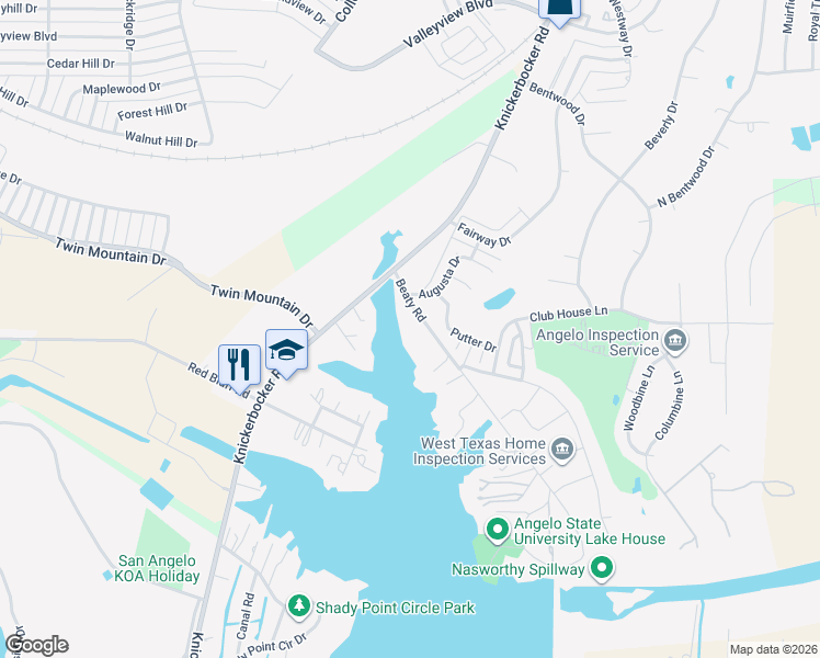 map of restaurants, bars, coffee shops, grocery stores, and more near 2010-2068 Beaty Road in San Angelo