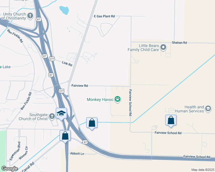 map of restaurants, bars, coffee shops, grocery stores, and more near 641 Fairview School Road in San Angelo