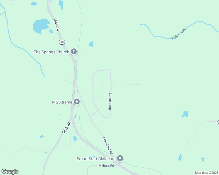 map of restaurants, bars, coffee shops, grocery stores, and more near 150 Latigo Loop in Sumrall