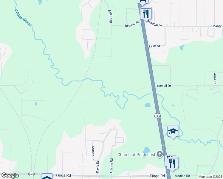 map of restaurants, bars, coffee shops, grocery stores, and more near 700 Kerlin Park Drive in Ball