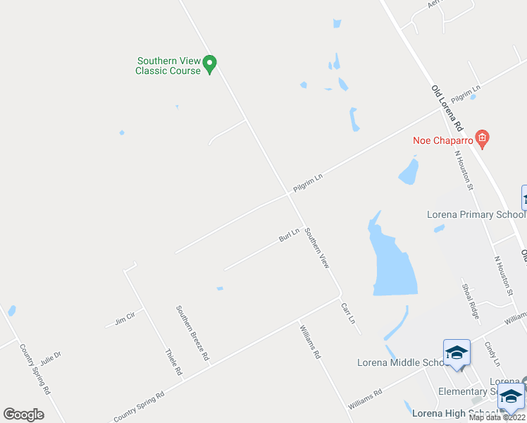map of restaurants, bars, coffee shops, grocery stores, and more near 2745 Pilgrim Lane in Lorena