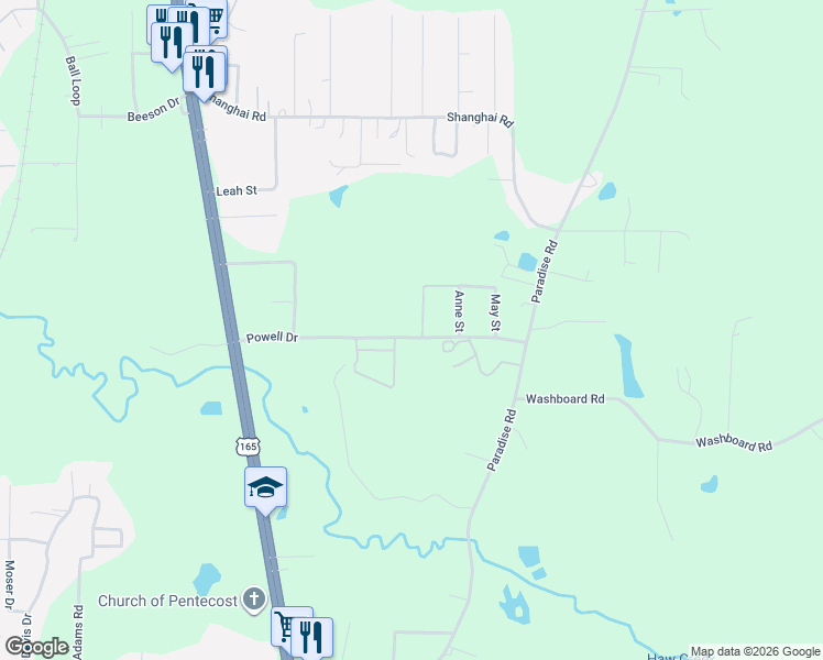 map of restaurants, bars, coffee shops, grocery stores, and more near 21 Callie Street in Ball