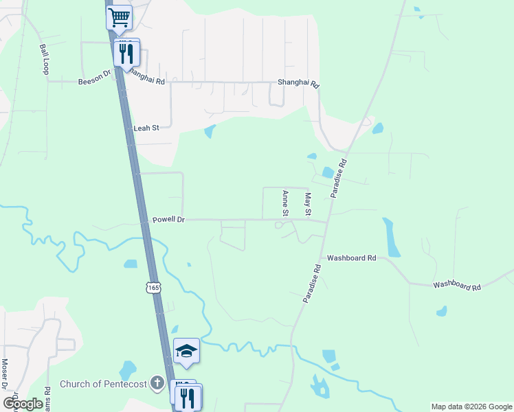map of restaurants, bars, coffee shops, grocery stores, and more near 21 Callie Street in Ball