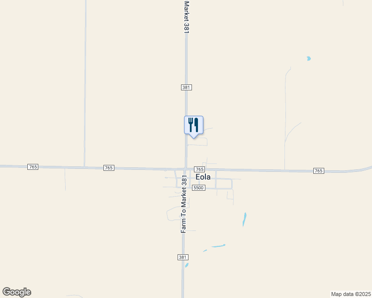 map of restaurants, bars, coffee shops, grocery stores, and more near 12137 Farm to Market Road 381 in Eola