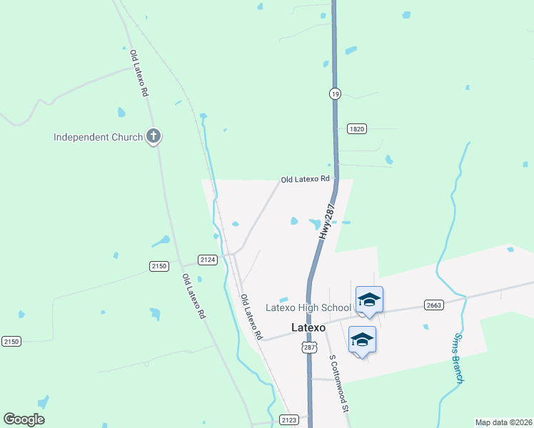 map of restaurants, bars, coffee shops, grocery stores, and more near 361 Old Latexo Road in Crockett