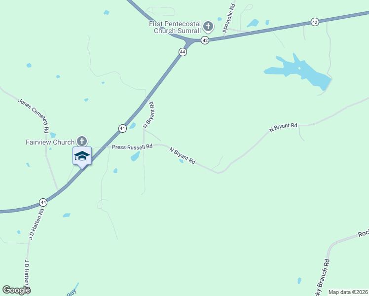 map of restaurants, bars, coffee shops, grocery stores, and more near 92 North Bryant Road in Sumrall