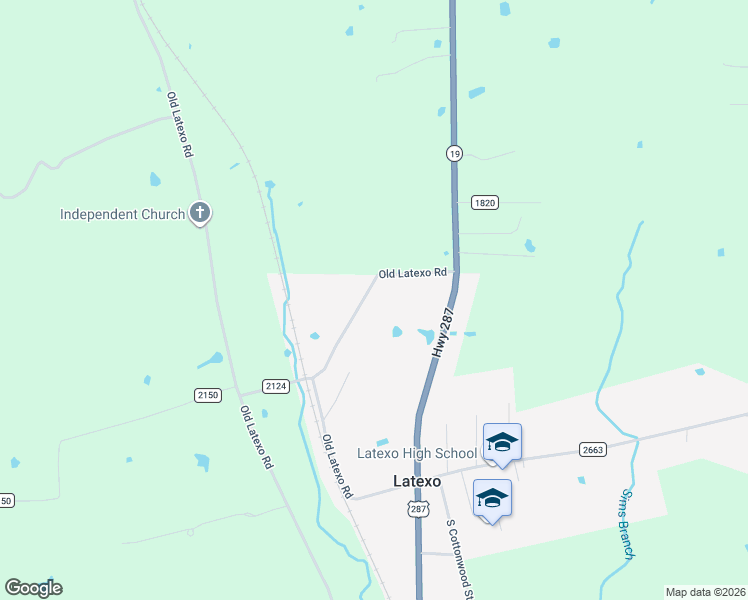 map of restaurants, bars, coffee shops, grocery stores, and more near 361 Old Latexo Road in Crockett