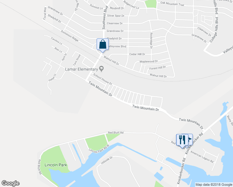 map of restaurants, bars, coffee shops, grocery stores, and more near 6013 Carrizo Street in San Angelo