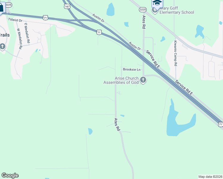 map of restaurants, bars, coffee shops, grocery stores, and more near 505-509 Ates Road in Pineville