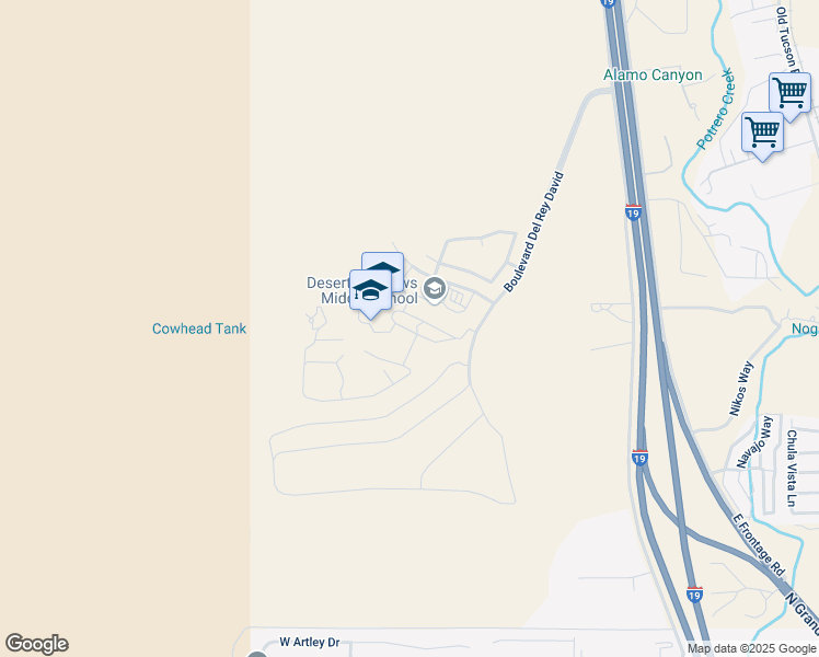 map of restaurants, bars, coffee shops, grocery stores, and more near 340 Boulevard Del Rey David in Nogales