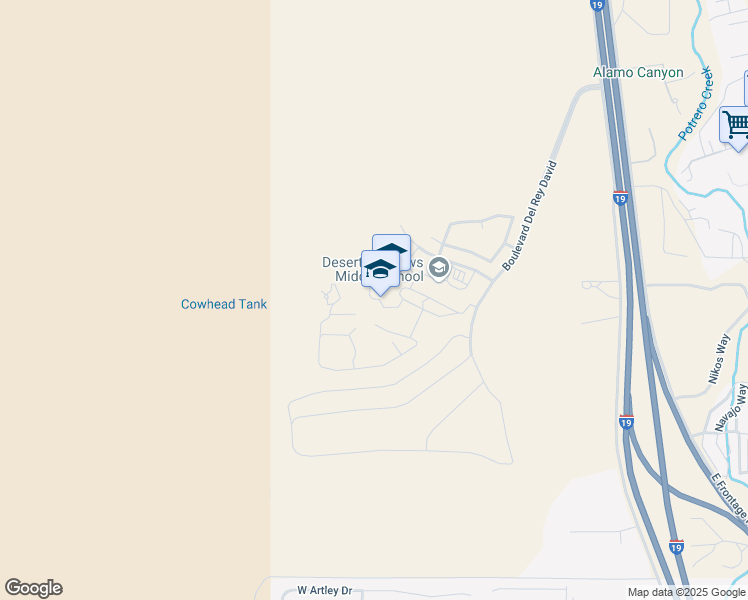 map of restaurants, bars, coffee shops, grocery stores, and more near 340 Boulevard Del Rey David in Nogales