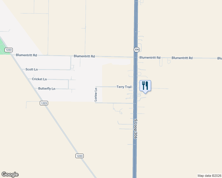 map of restaurants, bars, coffee shops, grocery stores, and more near 3991 Terry Trail in San Angelo