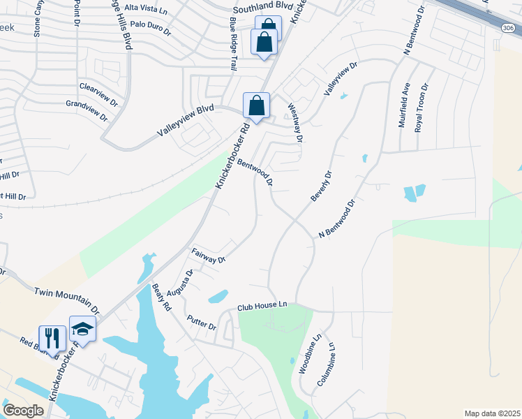 map of restaurants, bars, coffee shops, grocery stores, and more near 5352 Fairway Circle in San Angelo
