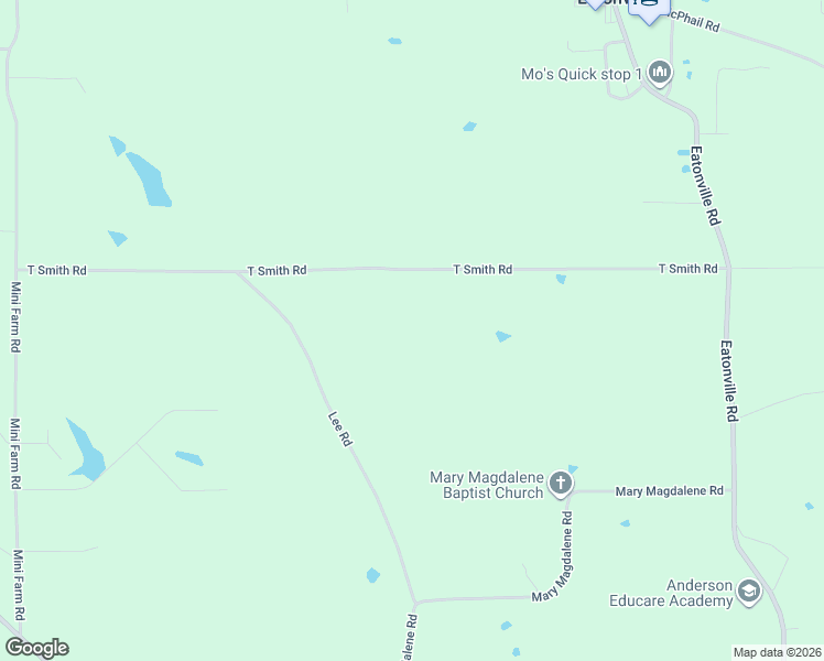 map of restaurants, bars, coffee shops, grocery stores, and more near 217 T Smith Road in Hattiesburg