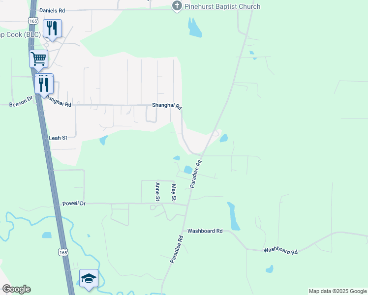 map of restaurants, bars, coffee shops, grocery stores, and more near 920 Shanghai Road in Ball
