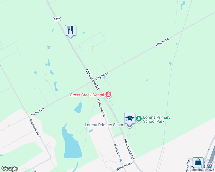 map of restaurants, bars, coffee shops, grocery stores, and more near 6415 Old Lorena Road in Lorena