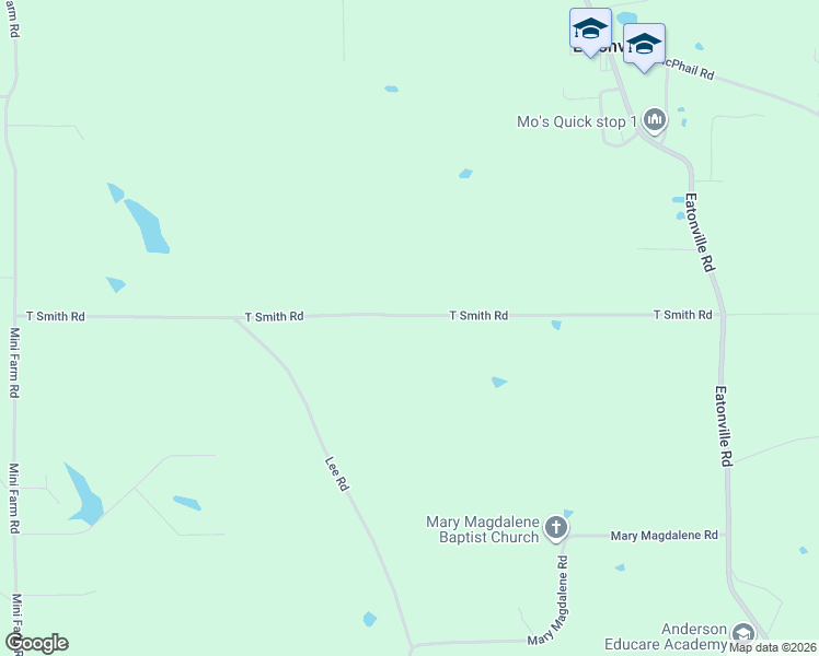 map of restaurants, bars, coffee shops, grocery stores, and more near 217 T Smith Road in Hattiesburg
